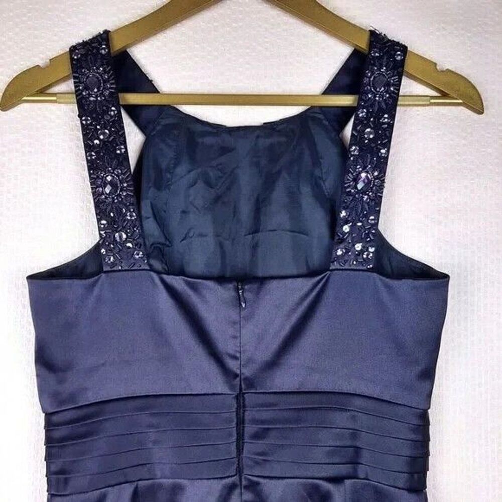 Antonio Melani Women Sheath Purple Sleeveless Embellished Straps Pleated Size 2 - Picture 8 of 11